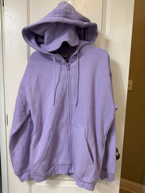 COMFRT Airplane Mode Zip Hoodie Unisex Lavender Size Large